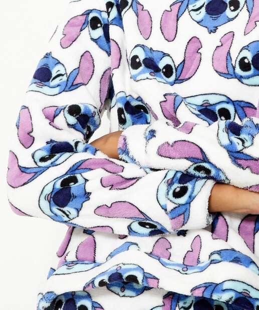 Pijama Feminino Fleece Stitch Manga Longa Disney