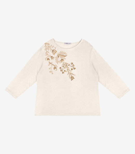 Image_Busa De Manga Longa Bordado Plus Size Secret Glam Bege