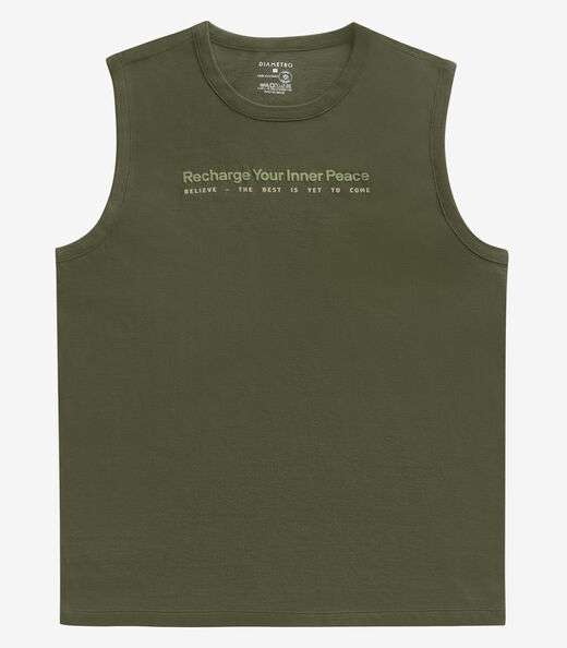 Regata Masculino em Meia Malha Diametro Verde