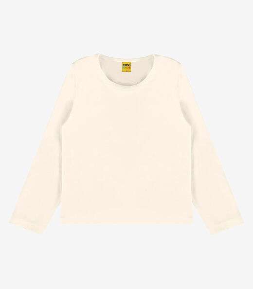 Blusa Manga Longa Infantil Feminina Rovitex Kids Bege