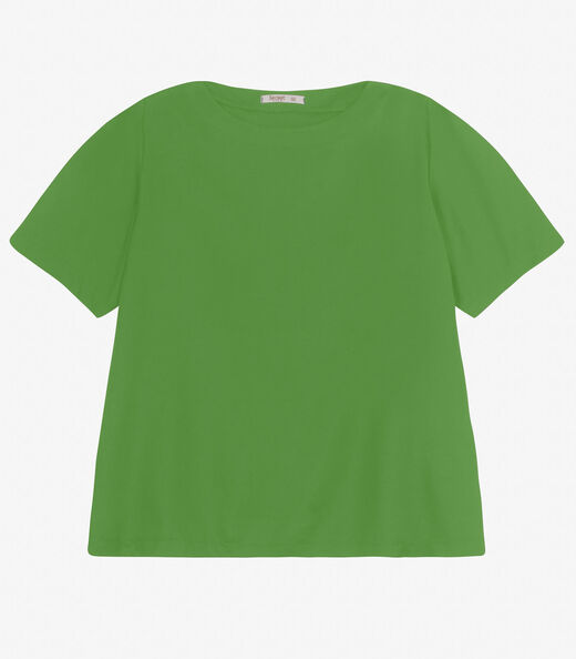 Blusa Manga Curta Feminina Plus Size Secret Glam Verde