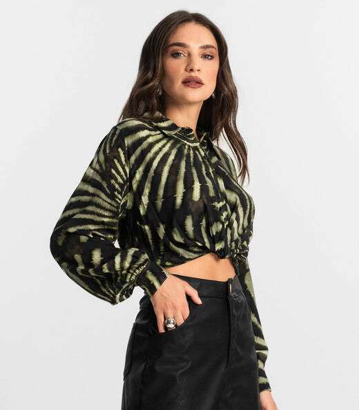 Camisa de Viscose Manga Longa Endless Verde