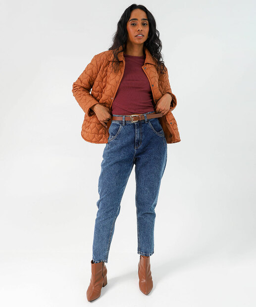 Jaqueta Feminino Matelassê Corações Marisa Marrom