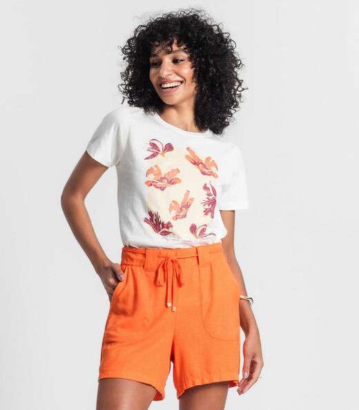Image_Camiseta Feminina Manga Curta Rovitex Bege