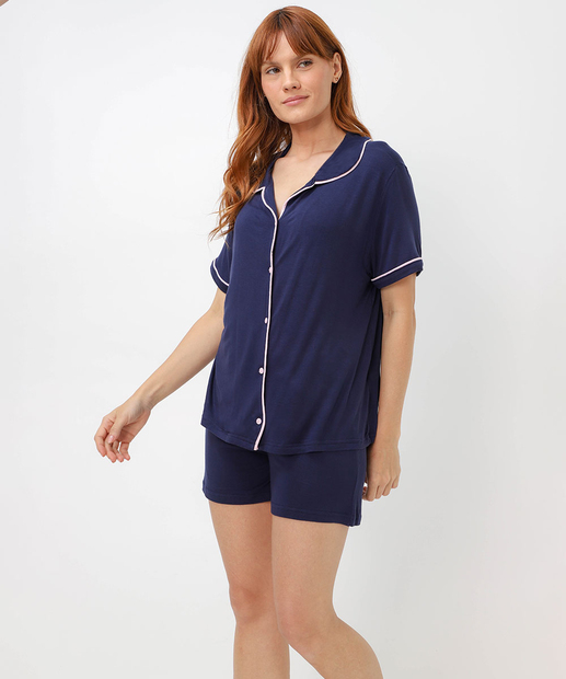 Image_Pijama Feminino Americano Manga Curta Marisa Azul
