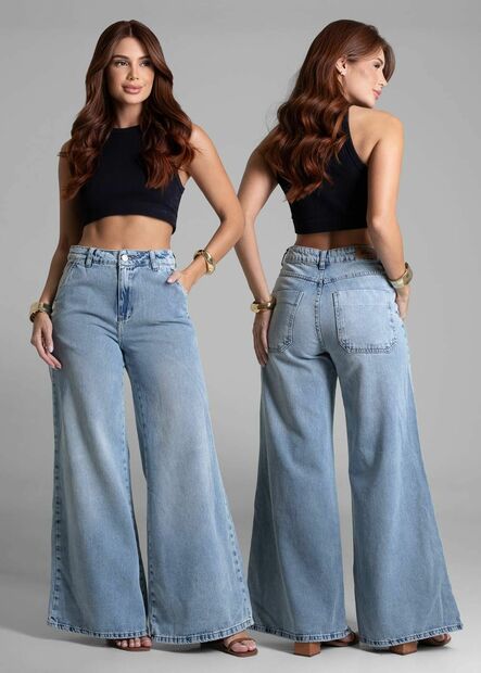 Calça Jeans Sawary Super Wide Leg - 281828