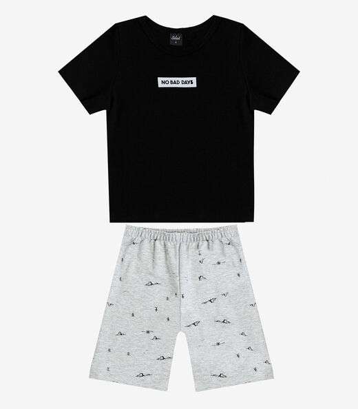 Conjunto Infantil Camiseta e Bermuda Select Cinza