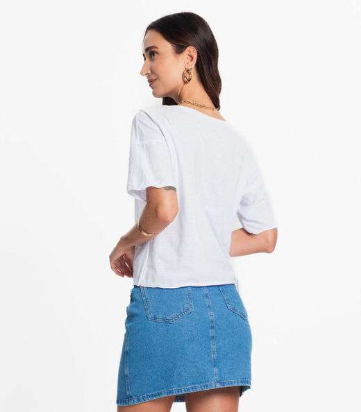 Blusa Infinita Cor Meia Malha Branco