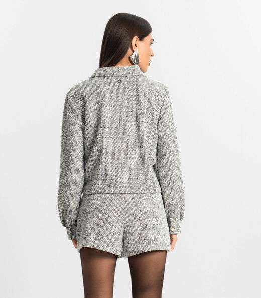Casaco Feminino De Tweed Shine Endless Preto