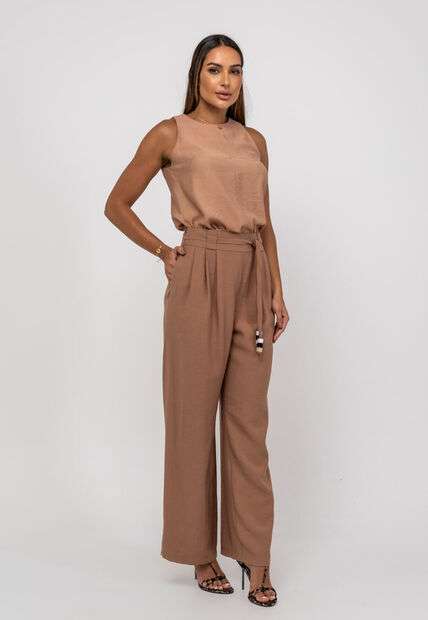 Regata Alfaiataria Com Recorte Bege Salvatore