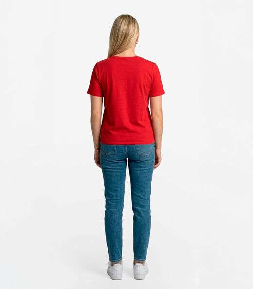 Blusa Feminina Manga Curta Infinita Cor Vermelho