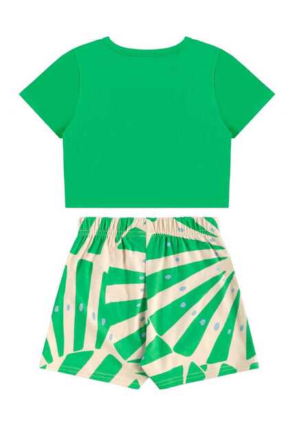 Conjunto Blusa Cropped e Short-Saia Bee Loop