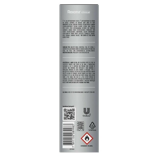 Kit c/4 Unidades de Desodorante Rexona Clinical Men Aerosol Intense Fresh 150ml