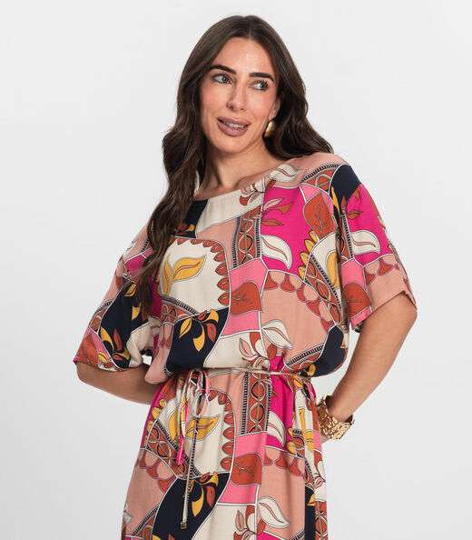 Vestido Midi Infinita Cor Rosa