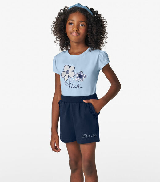 Image_Conjunto Menina Blusa com Shorts Trick Nick Azul