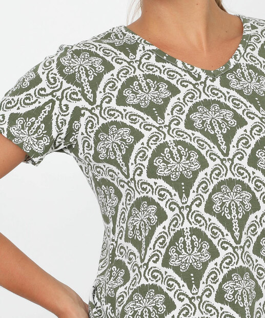 Blusa Feminina Estampada Manga Curta Marisa Off White