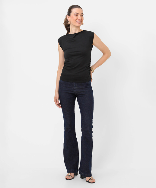 Image_Calça Jeans Flare Feminina Bolsos Biotipo Azul