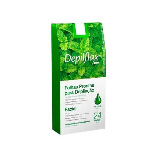 Image_Folhas para Depilação Facial Hortelã Depilflax C/24 Unid