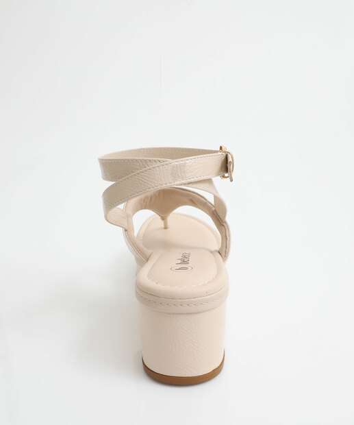 Sandália Feminina Flatform Verniz Bebecê Off White