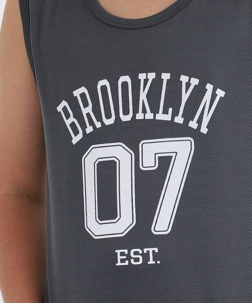 Regata Juvenil Estampada Marisa Tam 10 a 16 Cinza