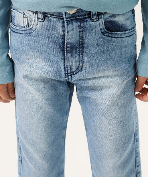 Calça Infantil Jeans Skinny Bolsos Tam 4 a 8 Azul