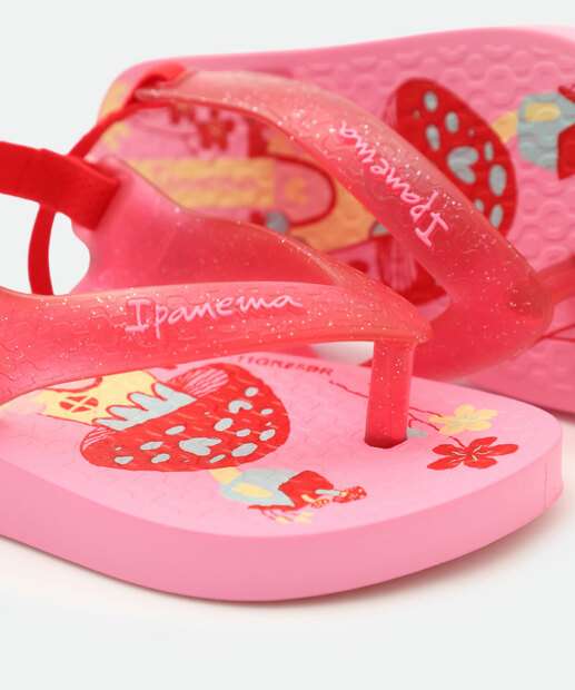 Chinelo Ipanema Infantil Bebê Estampada Rosa
