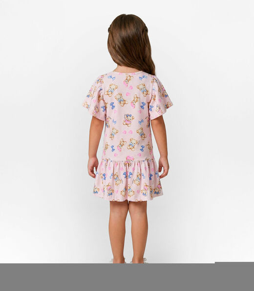 Vestido Infantil em Cotton Leve Trick Nick Rosa