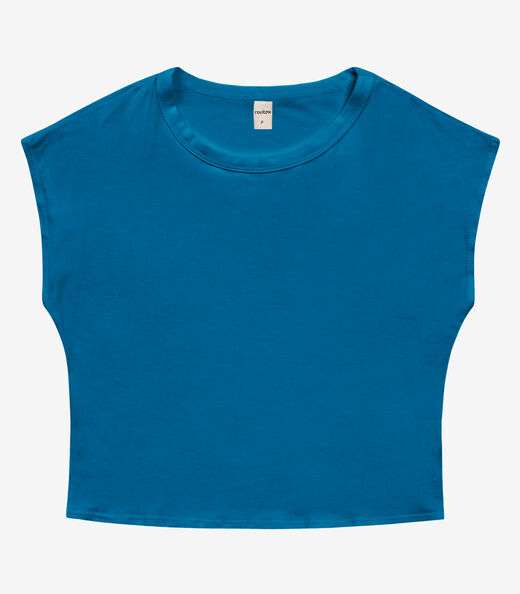 Blusa Básica Feminina Viscotorcion Rovitex Azul