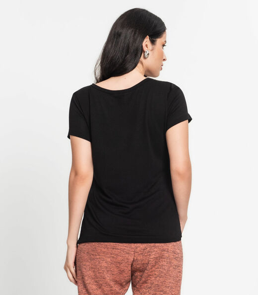 Blusa Feminina Malha me Viscose Preto