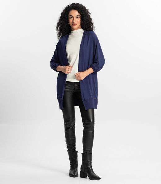 Cardigan 3/4 Feminino Rovitex Azul