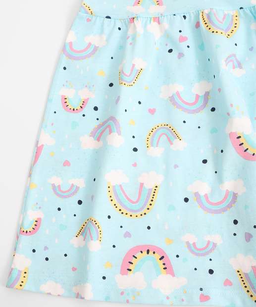 Vestido Infantil Estampa Arco-Íris Marisa Tam 1 a 3 Azul