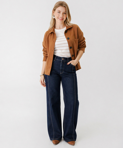 Image_Calça Jeans Wide Leg Amaciada Feminina Marisa Azul 