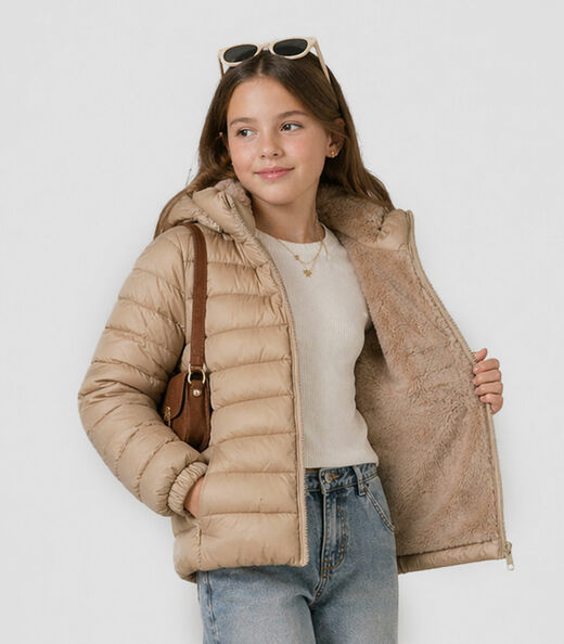 Jaqueta Infantil Menina Peluciada Sea Surf Bege