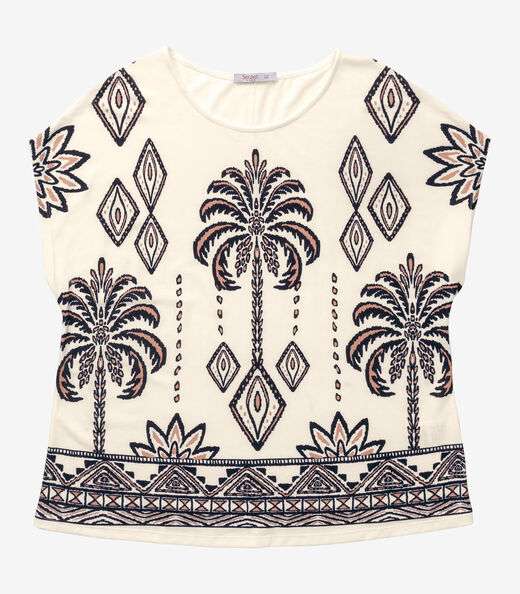 Blusa Feminina Manga Morcego Secret Glam Bege