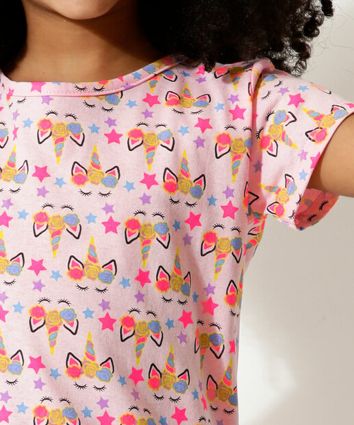 Camiseta Infantil Estampa Unicórnio Marisa Tam 4 a 10