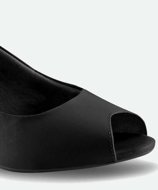 Peep Toe Feminino Salto Grosso Via Uno
