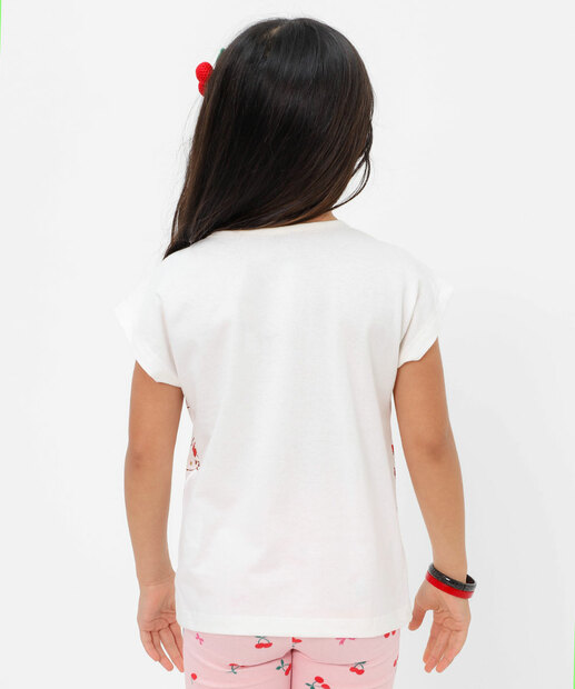 Blusa Infantil Estampa Hello Kitty Tam 4 a 10 Off White