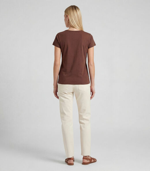 Blusa Feminina Cotton Com Estampa Infinita Cor Marrom