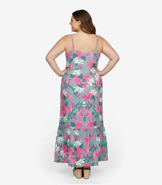 Vestido Longo Feminino Estampado Select Verde