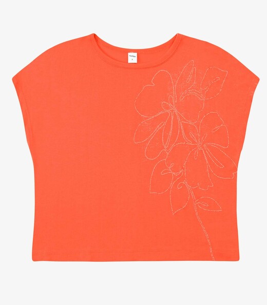 Blusa Feminina Visco Tricot Com Estampa Rovitex Laranja