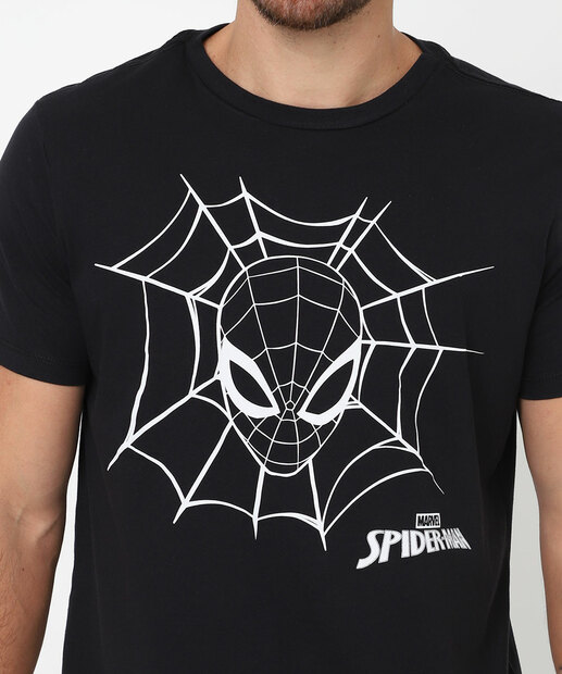 Camiseta Masculina Homem Aranha Marvel Preto