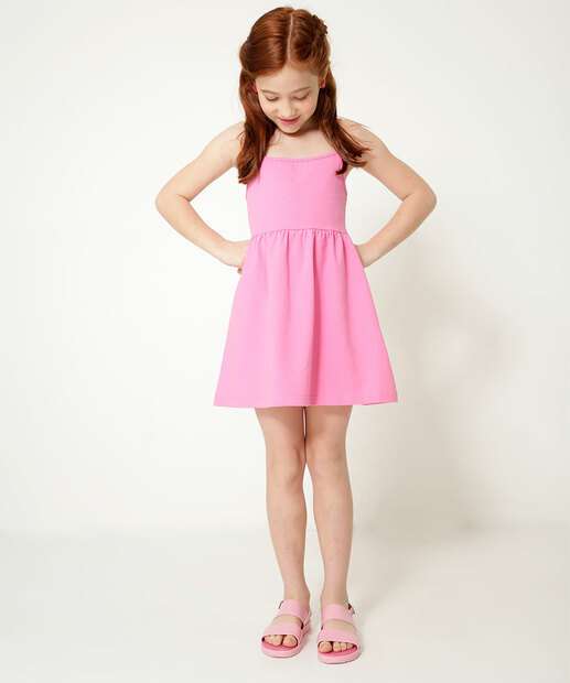 Vestido Infantil Alças Finas Tam 4 a 10