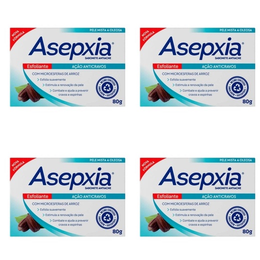 Image_Kit c/4 Sabonetes Asepxia Barra 80g Esfoliante