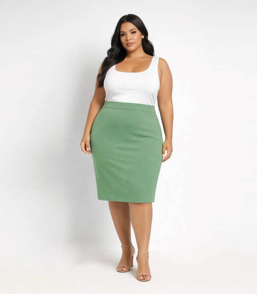Image_Saia Feminina Plus Size Em Bengaline Renaluci Verde