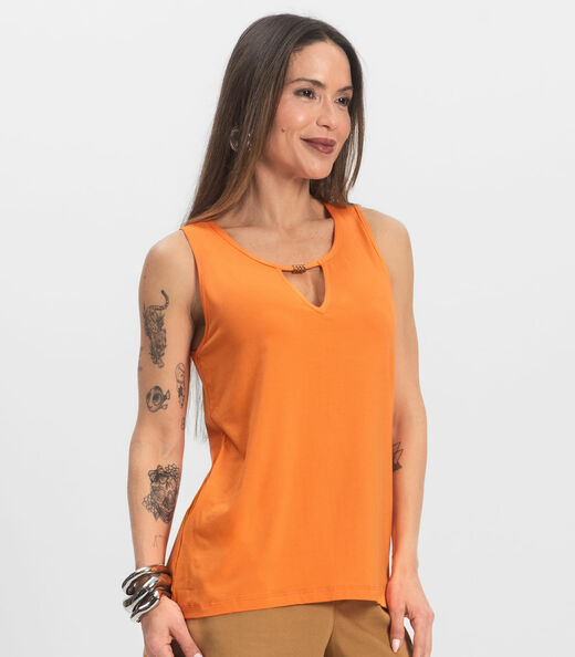 Blusa Feminina Lisa Infinita Cor Laranja
