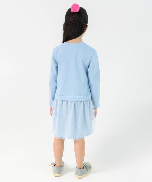 Vestido Infantil Stitch Azul Tam 4 a 10