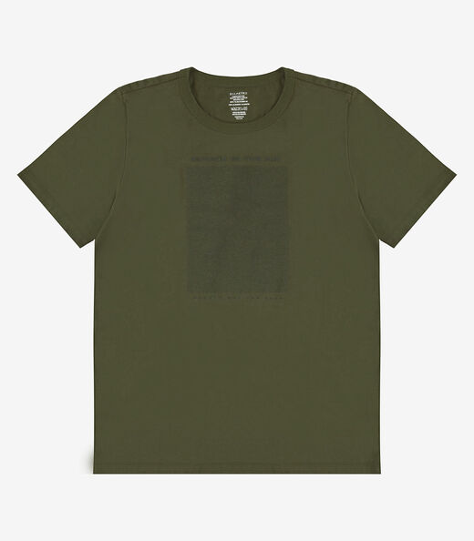 Camiseta Masculina Meia Malha Com Estampa Diametro Verde