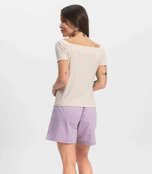 Shorts Feminino Moletinho Infinita Cor Roxo