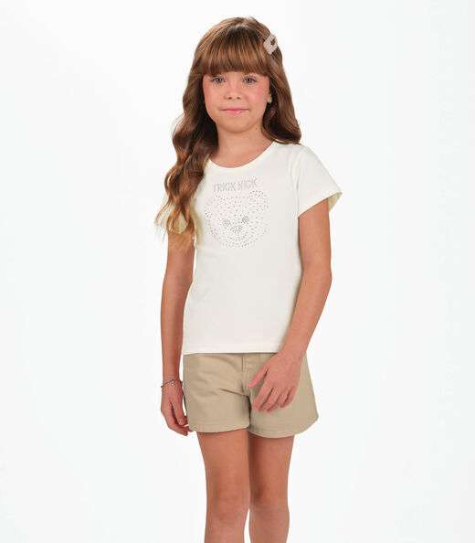 Image_Conjunto Infantil Blusa Com Shorts Trick Nick Bege