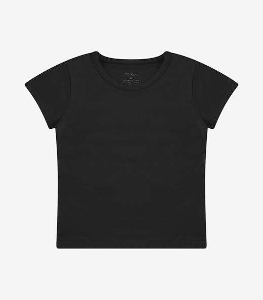 Blusa Básica Infantil Cotton Leve Rovi Kids Preto